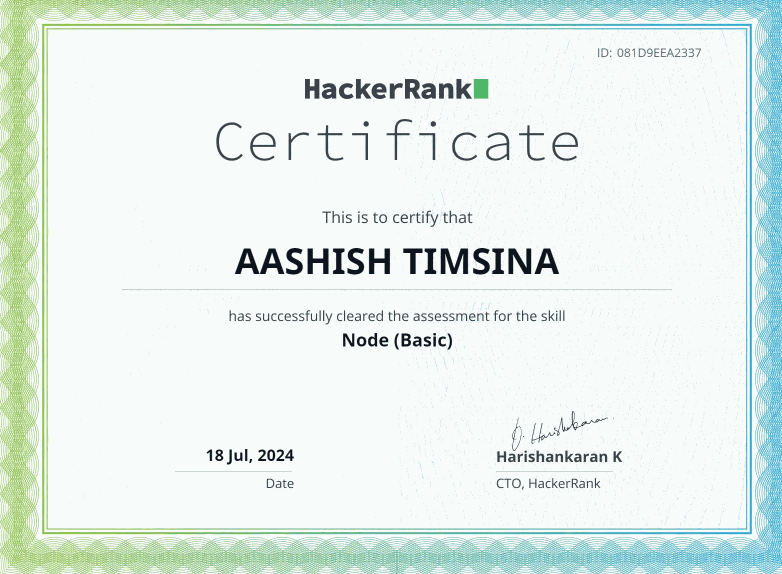 Node.js Certificate